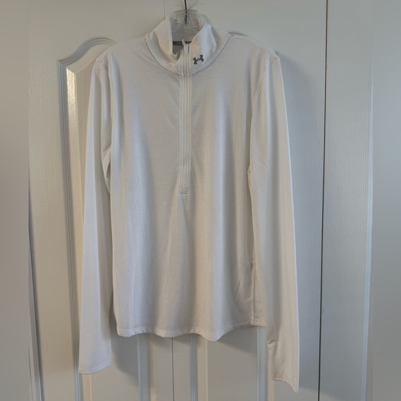 Under Armour Tops - Under Armour White HeatGear Long Sleeve 1/4 Zip Top Size XL